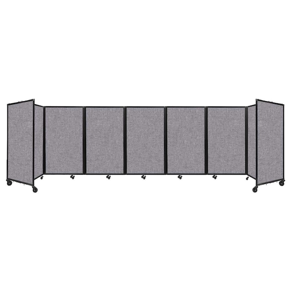Room Divider 360 Folding Portable Partition 19'6" x 5' Cloud Gray Fabric